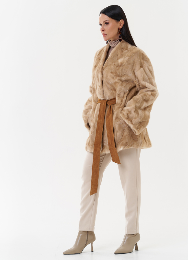 Женская шуба из скандинавской норки модель № 27627 в рассрочку