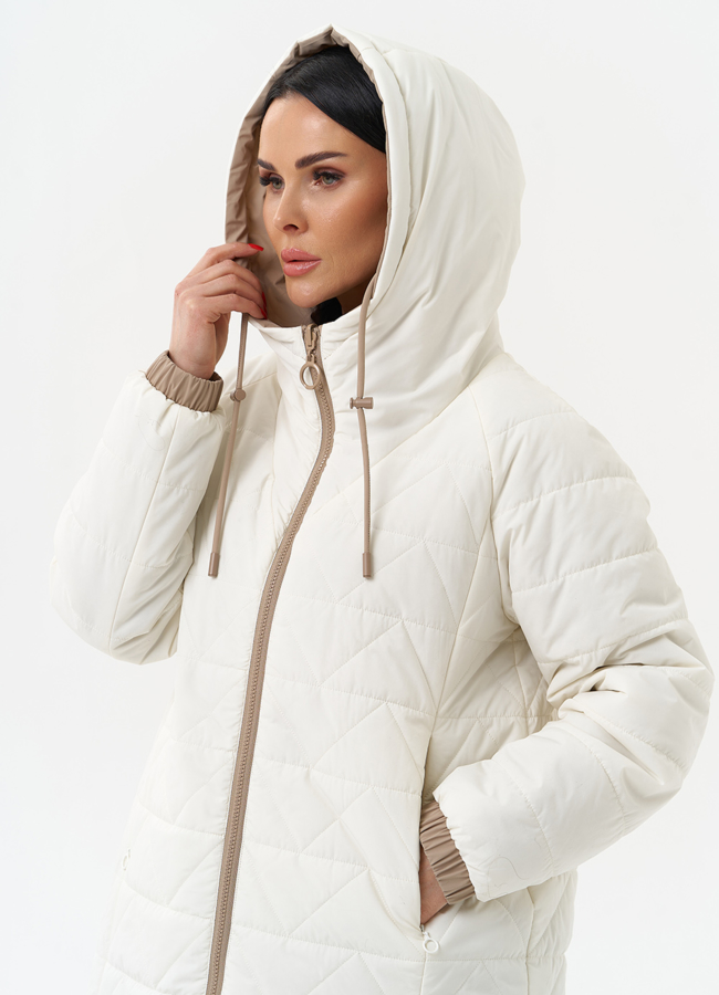 Женская удлиненная куртка с капюшоном модель № 30013 универмаг малина