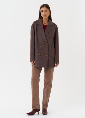 Укороченное двубортное пальто