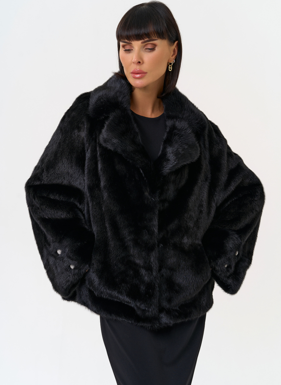 Куртка из меха норки с английским воротником