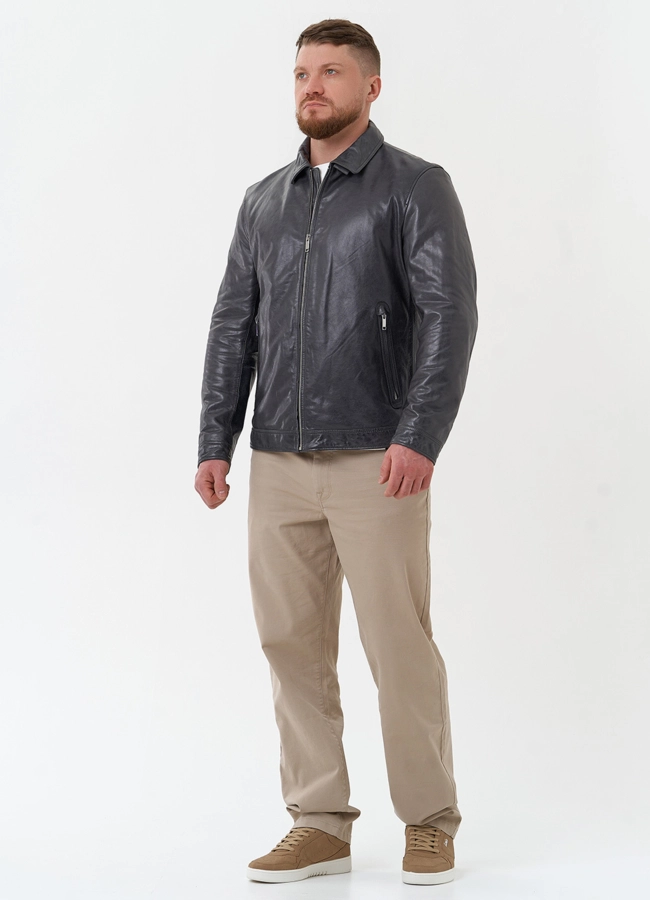 Мужская куртка из натуральной кожи  модель № 30070 универмаг малина