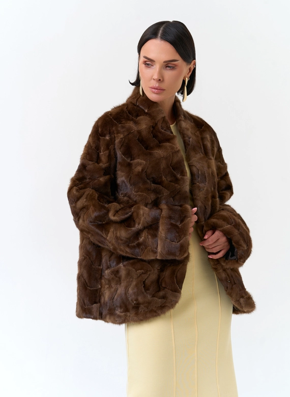 Жакет из меха частей норки