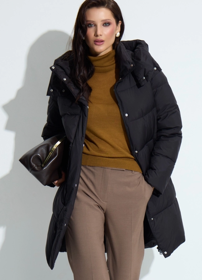 Женский пуховик с капюшоном модель № 33736 универмаг малина фото
