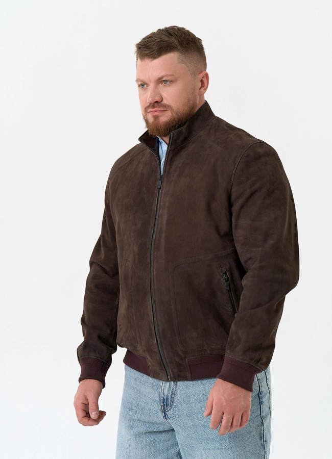 Мужская куртка бомбер из натуральной замши модель № 32550 универмаг малина