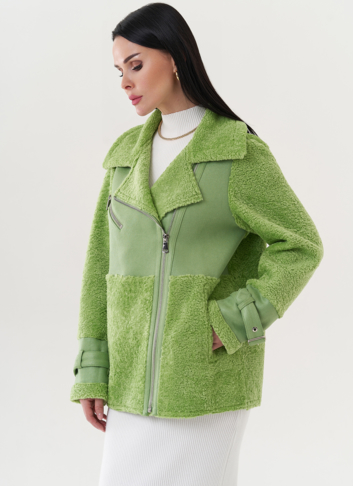 Комбинированная эко дубленка