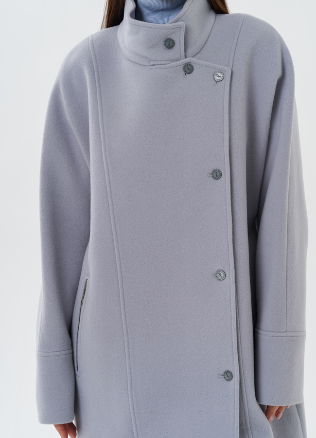 Женское пальто серого цвета модель № 27672 универмаг малина