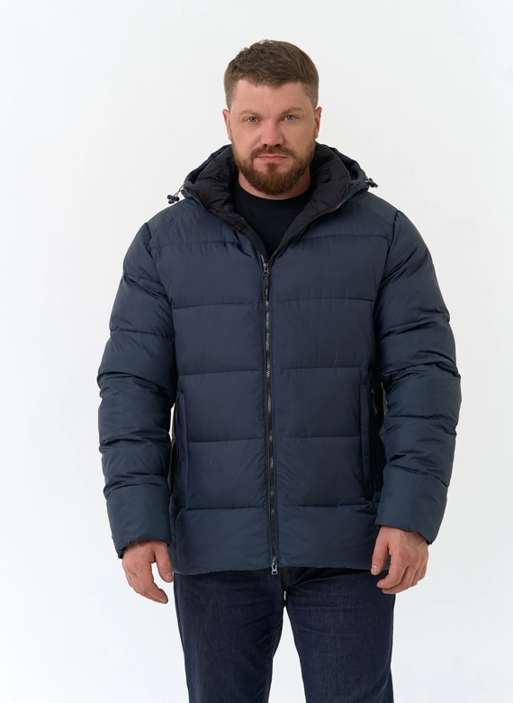 Мужской пуховик с капюшоном  фото