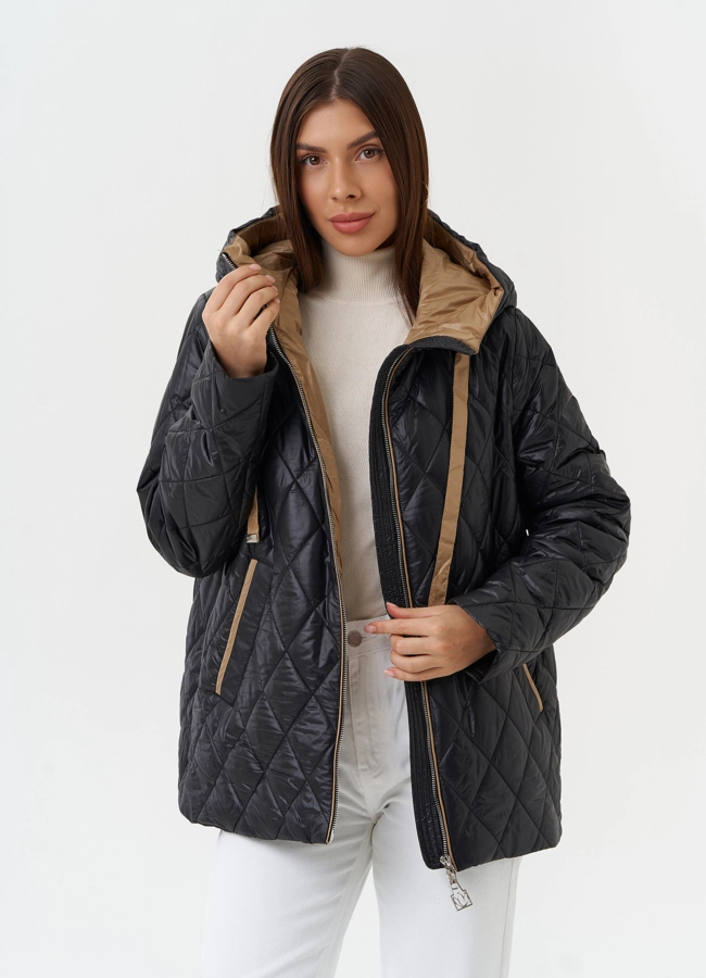 Стеганая куртка с капюшоном модель № 27872 универмаг малина