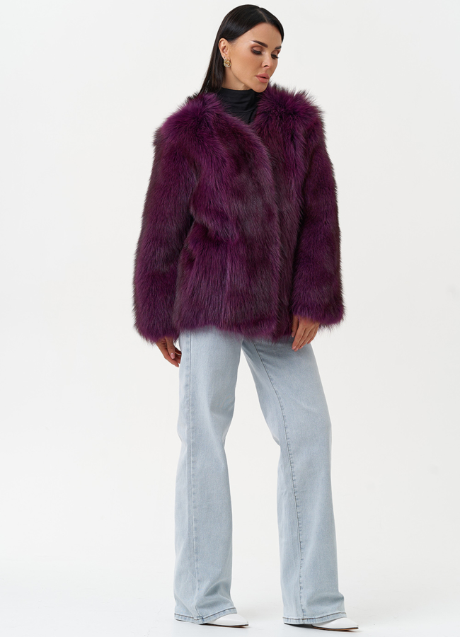 Женская куртка из меха канадского енота модель № 31085 универмаг малина