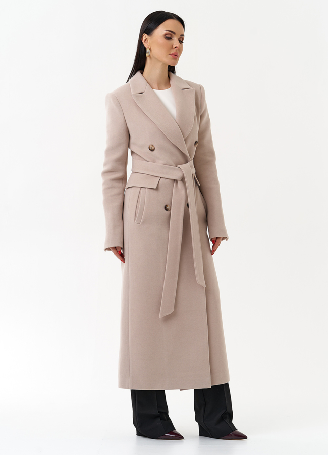 Длинное женское пальто с английским воротником модель № 29897 универмаг малина