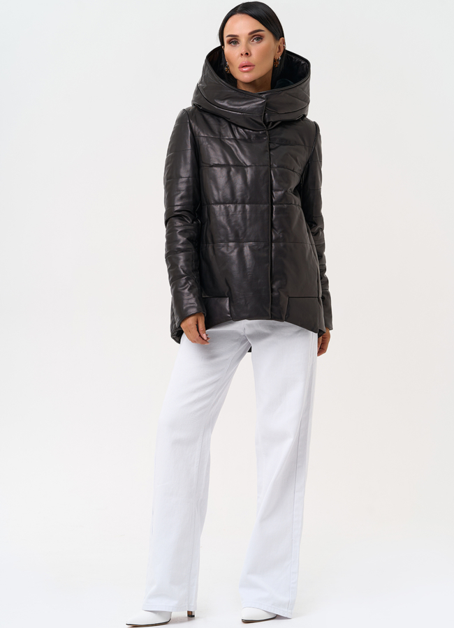 Теплая куртка из натуральной кожи модель № 75324 универмаг малина