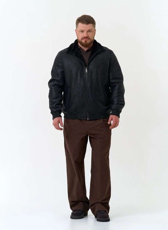 Мужская дубленка из эко замши фото