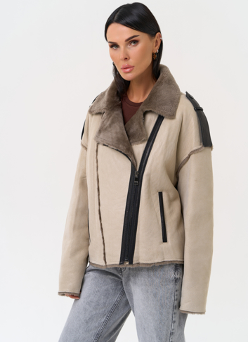 Светлая натуральная дубленка