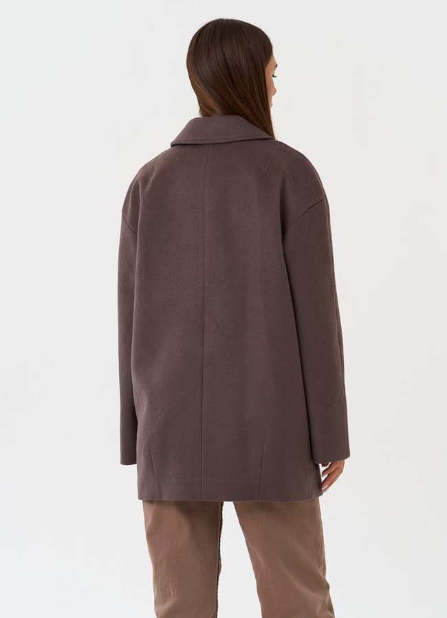 Укороченное двубортное пальто модель № 28310 универмаг малина